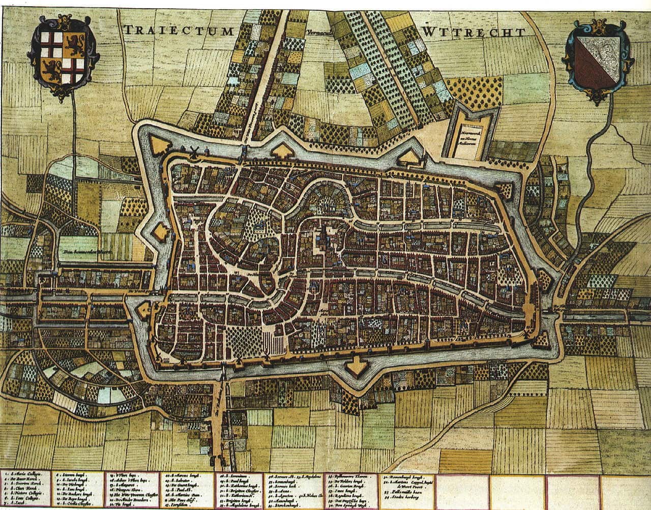 Oude kaart van Utrecht
